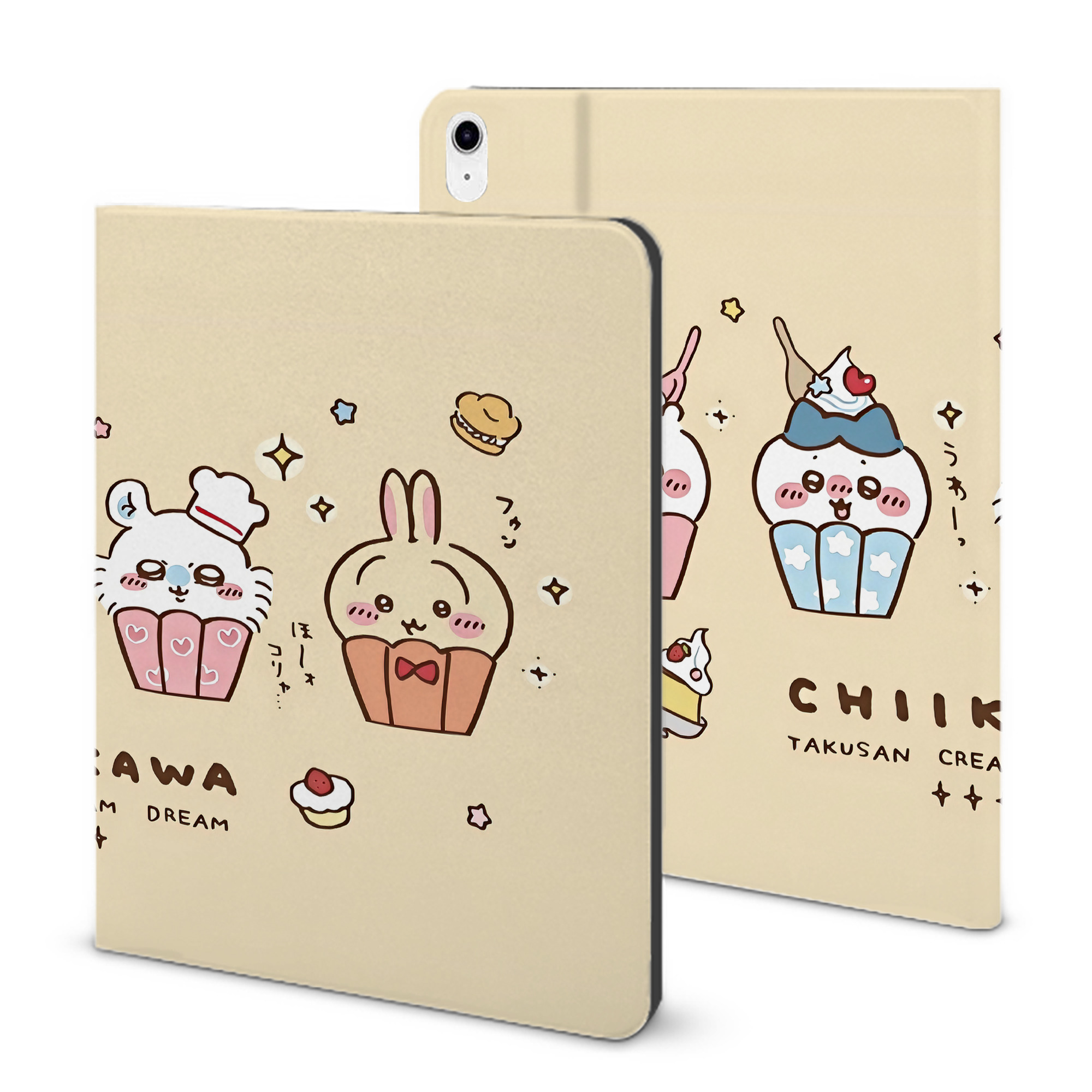（画像用） ちいかわ Chii-kawa IPad ケース ブック型 PUレザー TPU 耐衝撃 軽量 薄型 ペン収納なし 全面保護 IPad 各モデル対応